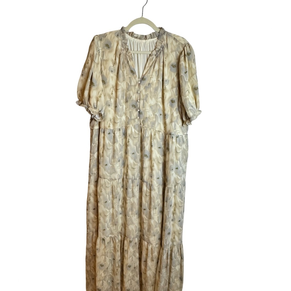 Floral Beige Maxi Dress